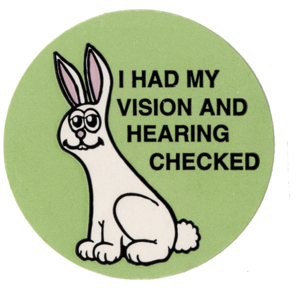 "I Had My Vision & Hearing Checked" Stickers, 500/Roll