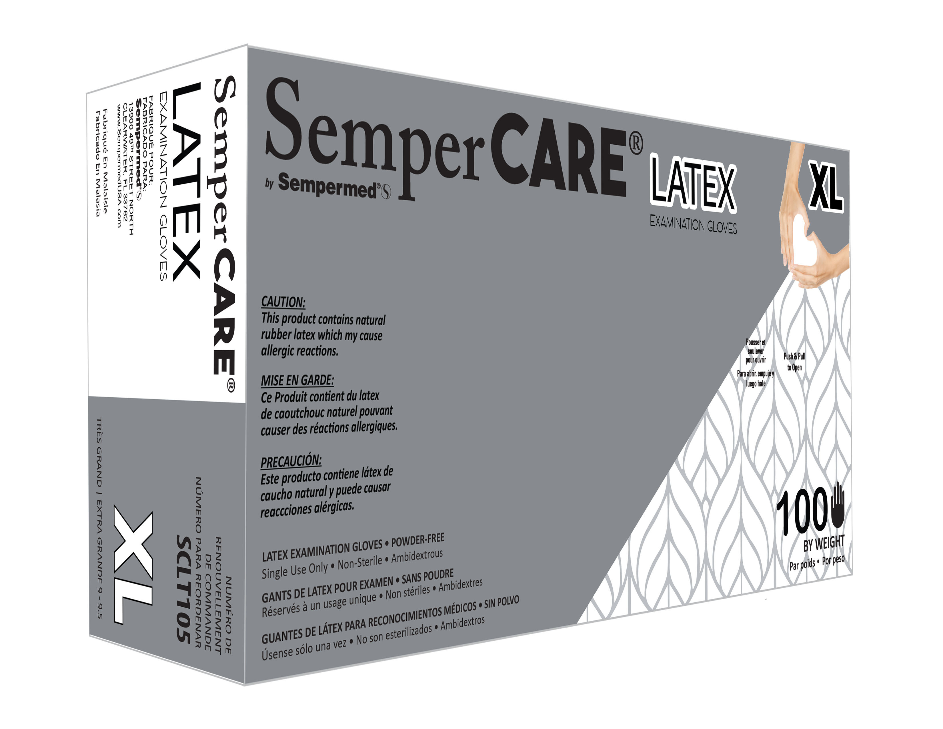 X-Large Latex Gloves, 100/Box, 10 Boxes/Case