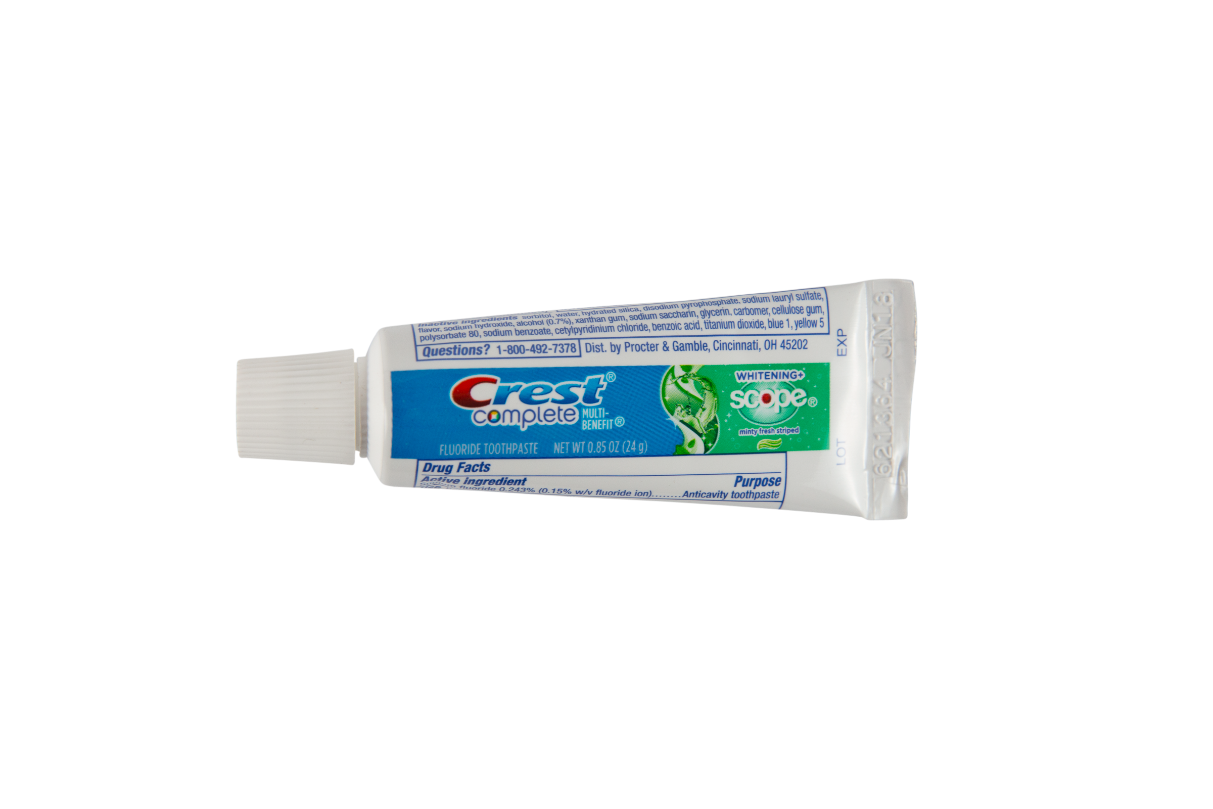 Travel Size Toothpaste, .85oz Tubes, 36/Case