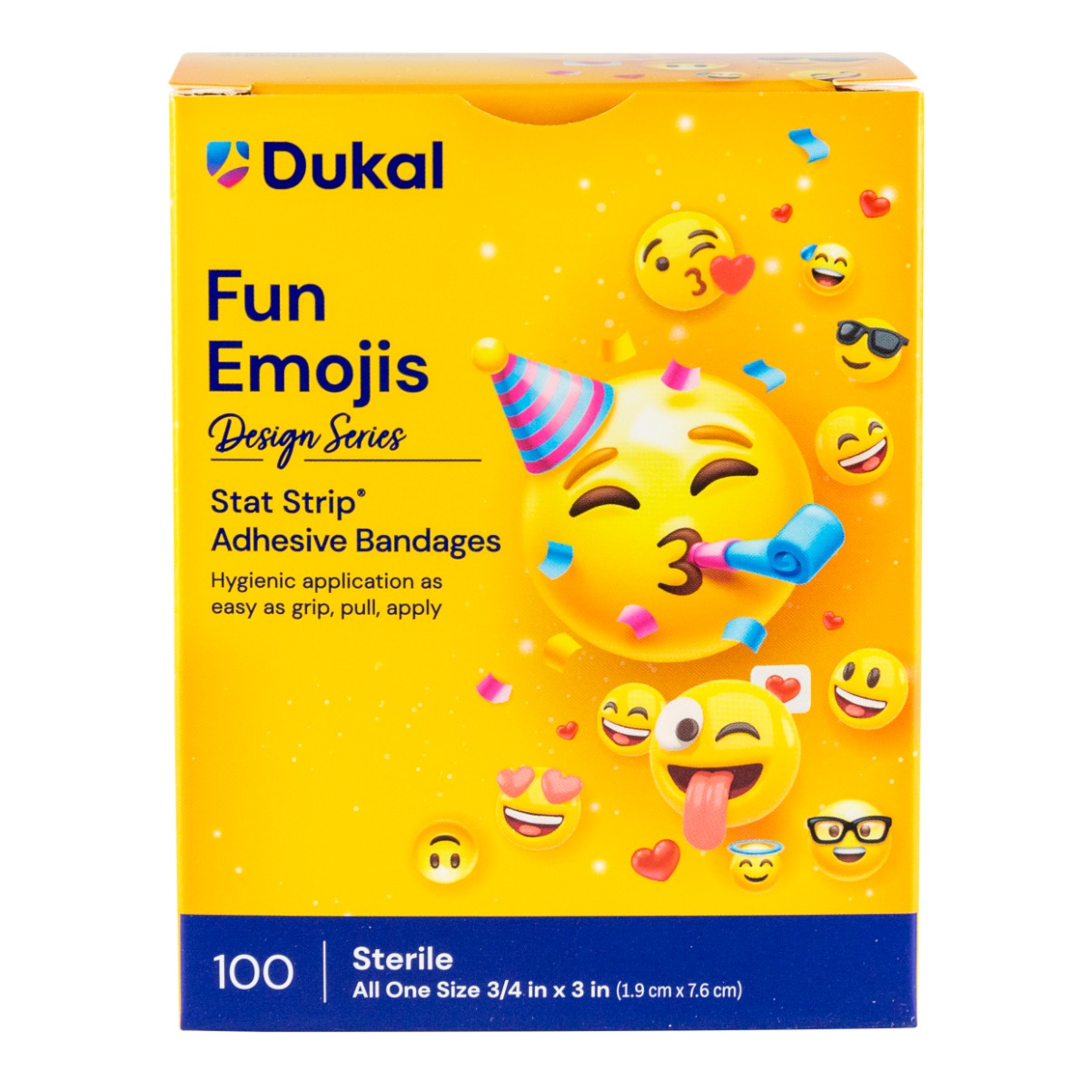 Emoji Bandages, 3/4" x 3", 100/Box