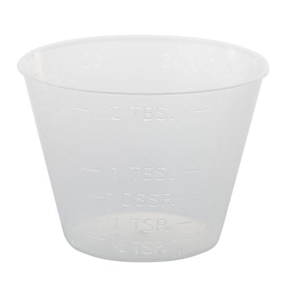 1 Oz Graduated Plastic Medicine Cups, 100/Tube