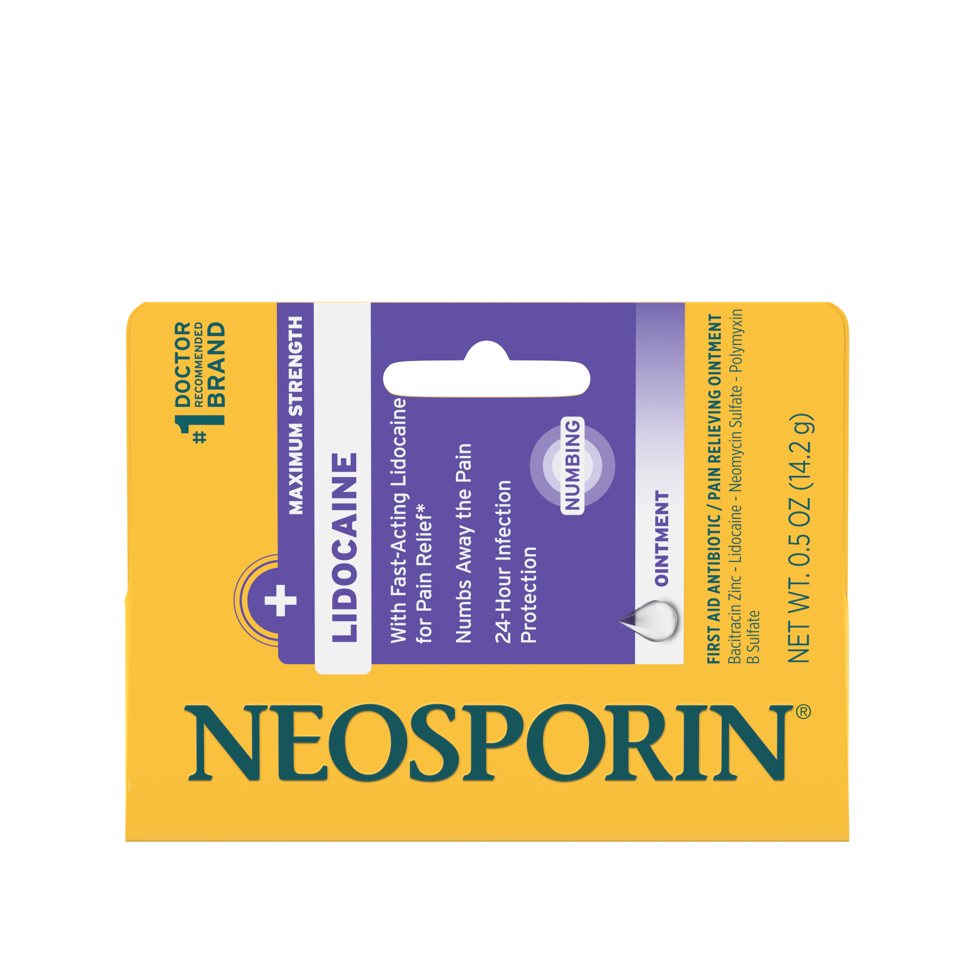 Neosporin® + Lidocaine Ointment, 0.5 oz Tube