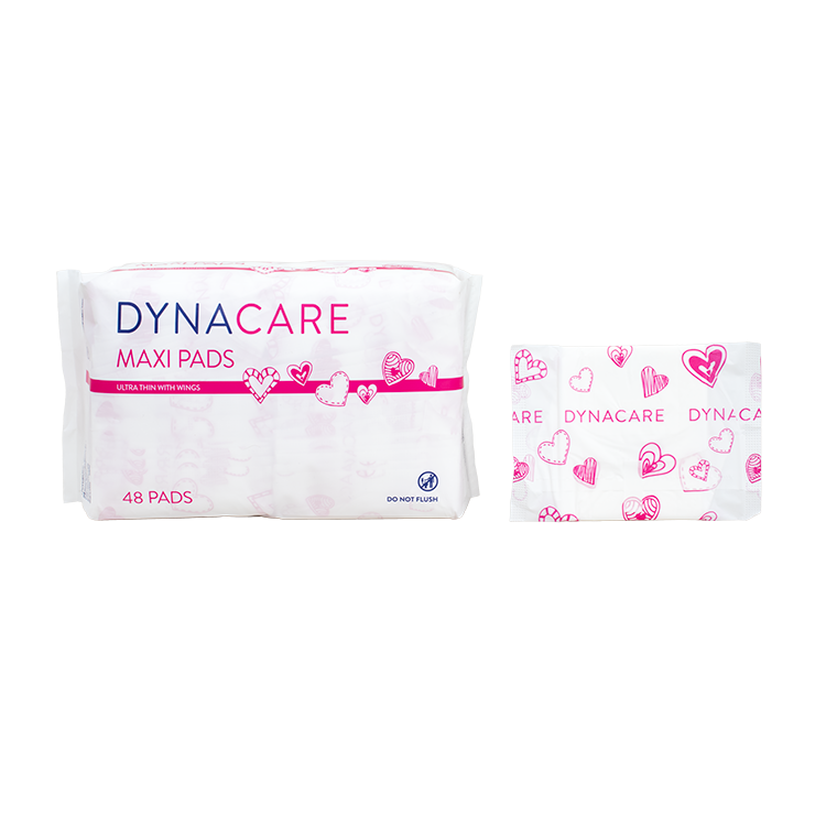 Dynacare Ultra Thin Maxi w/Wings, 48/pack