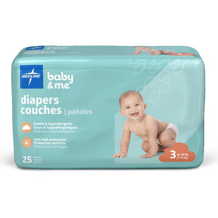 Economy Diapers, Size 3, 25 per pack