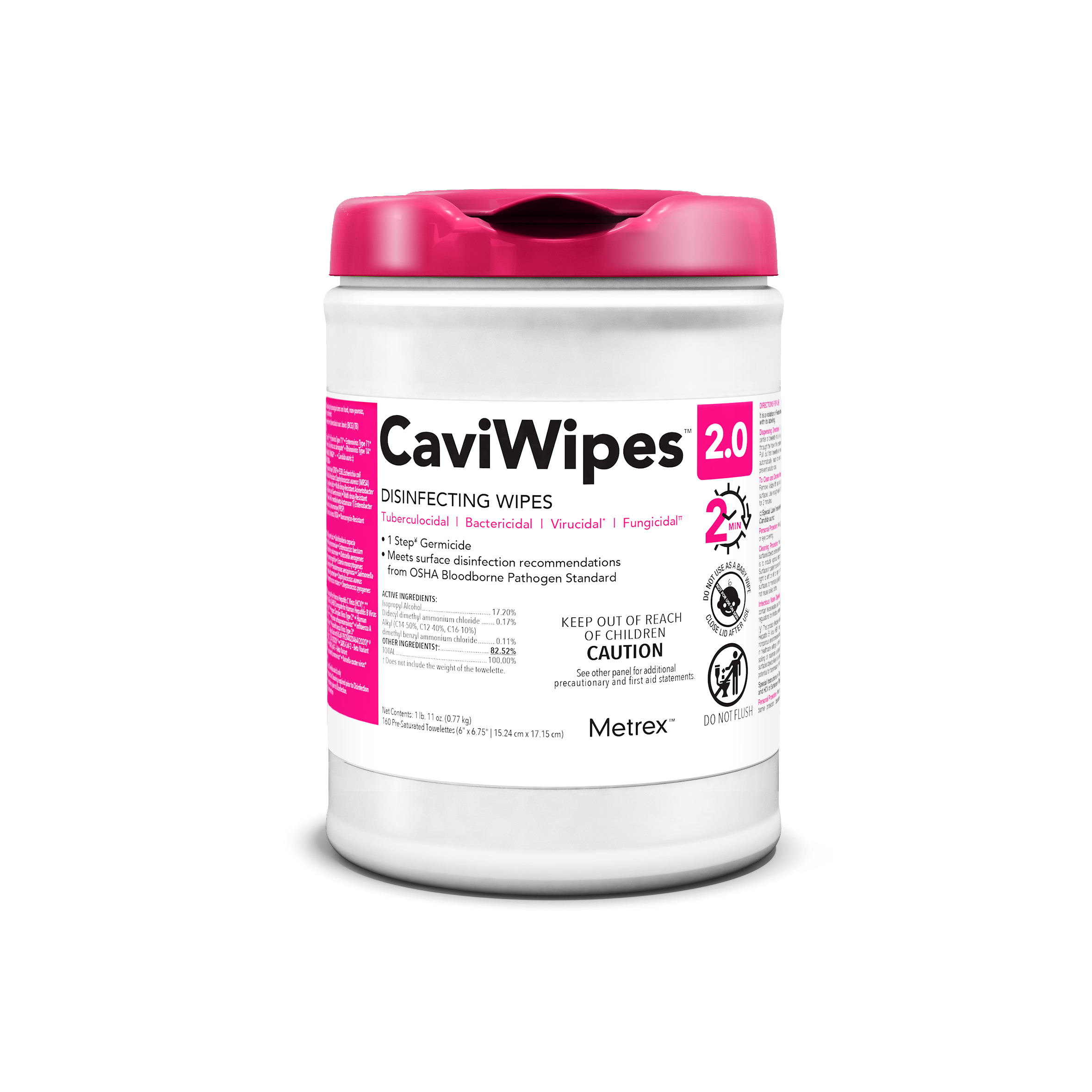 CaviWipes™ 2.0 Disinfecting Wipes , 6" X 6.75", 12/Case