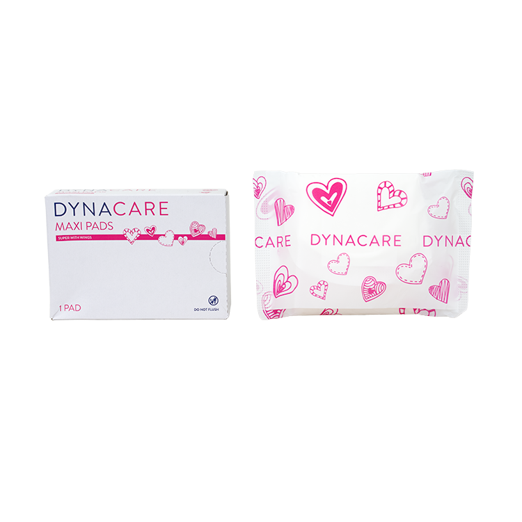 Dynacare #4 Maxi Pads with Wings, 250/Case