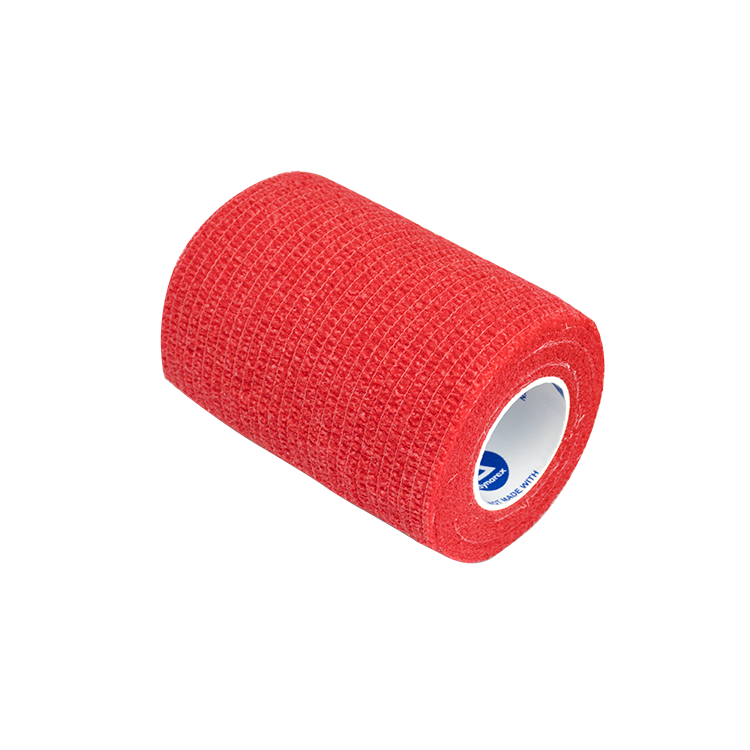 4" x 5 Yds Latex-Free Economy Self Adherent Wrap, Red