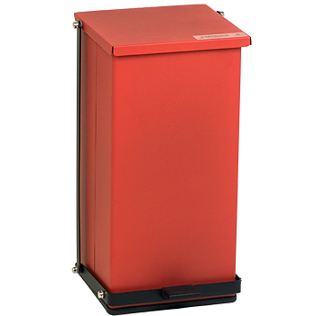 DETECTO® Step-On Waste Receptacle, 8 Gal, Red