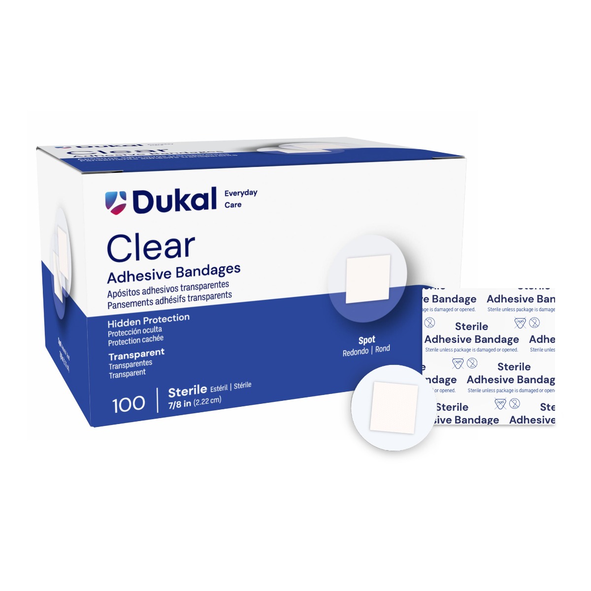 7/8" Clear Spot Bandages, 100/box