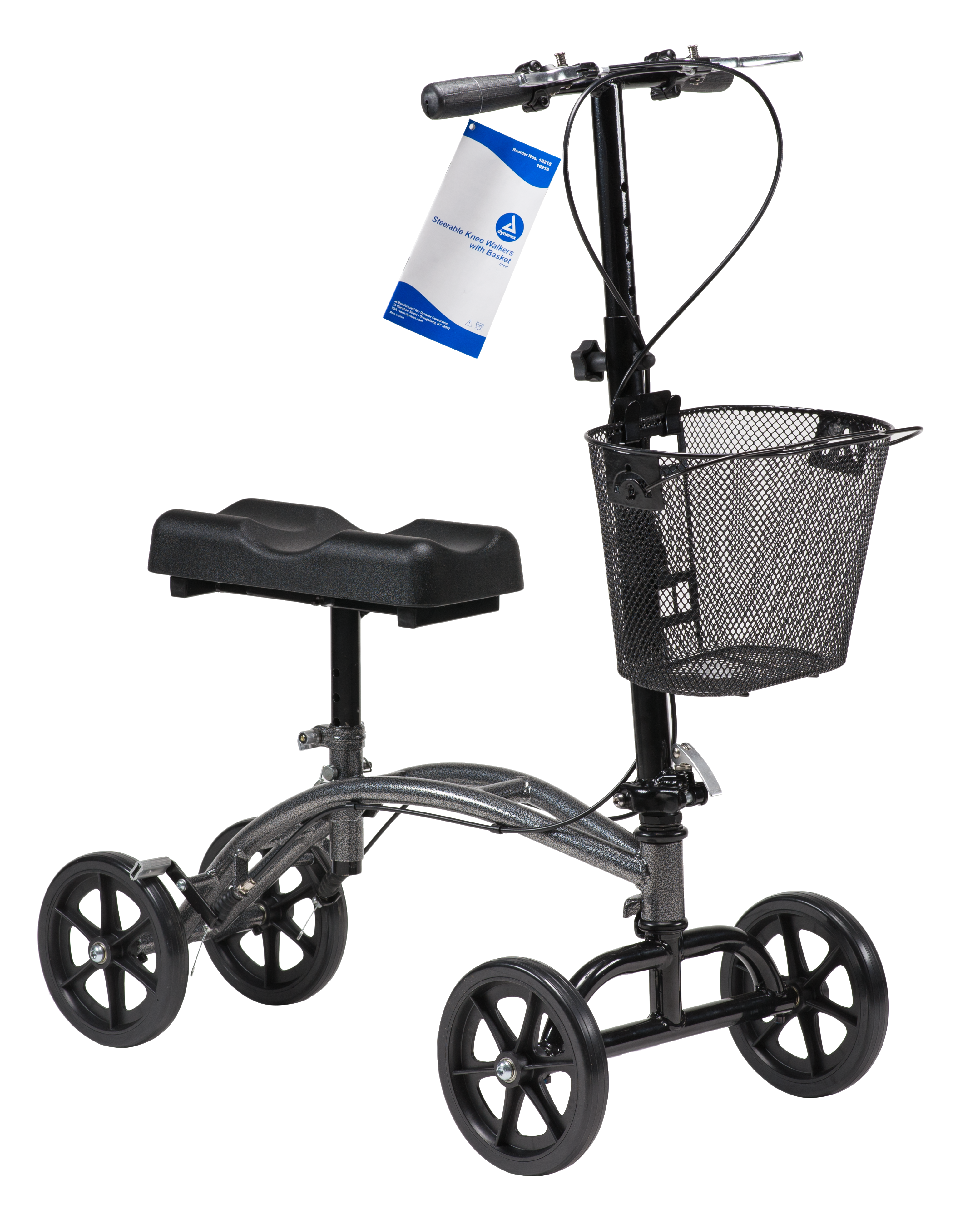 Dynarex® Steerable Knee Walker with Basket