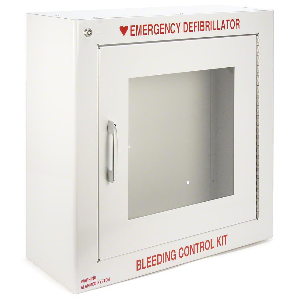 AED Cabinet w/Alarm and Bleeding Control Station Lettering