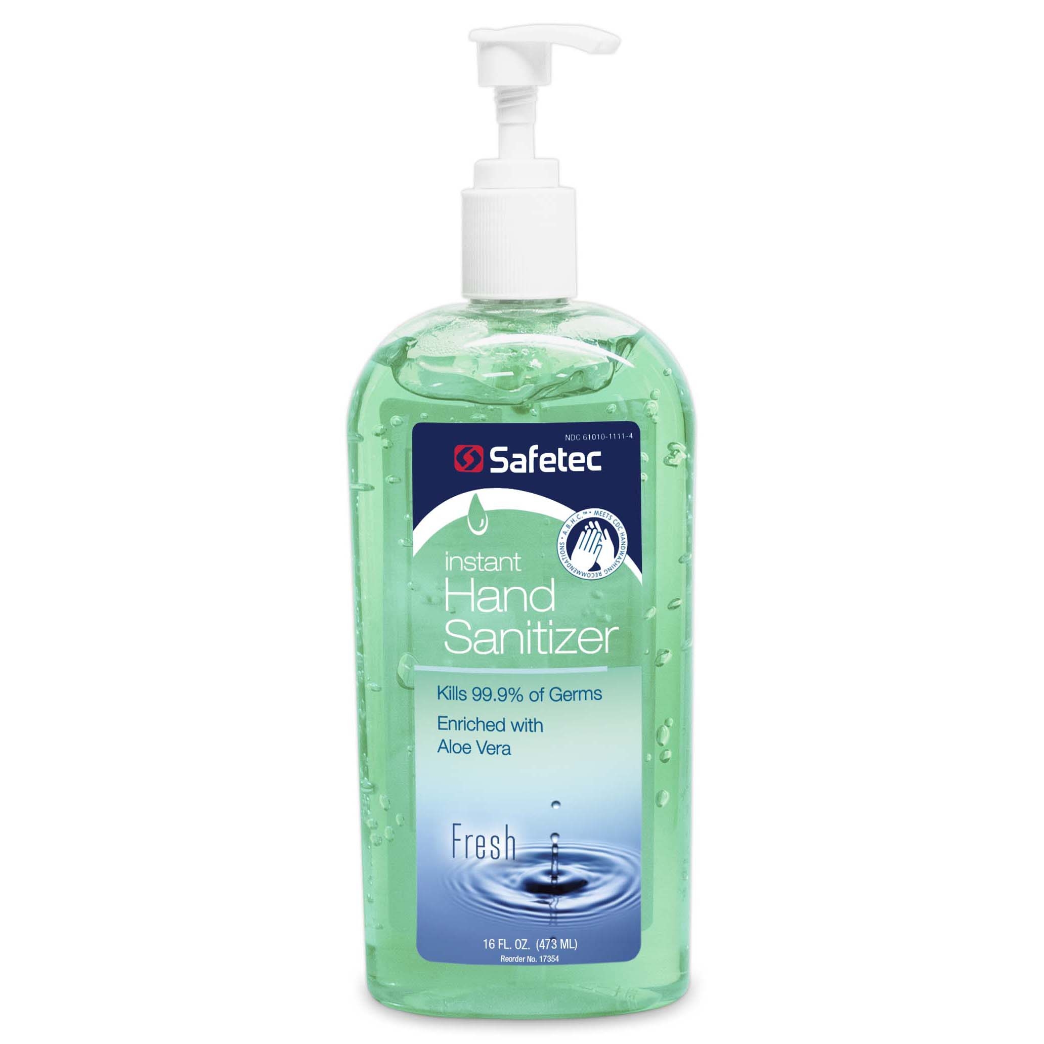 SafetecĀ® Instant Hand Sanitizer 16 oz Pump Bottle