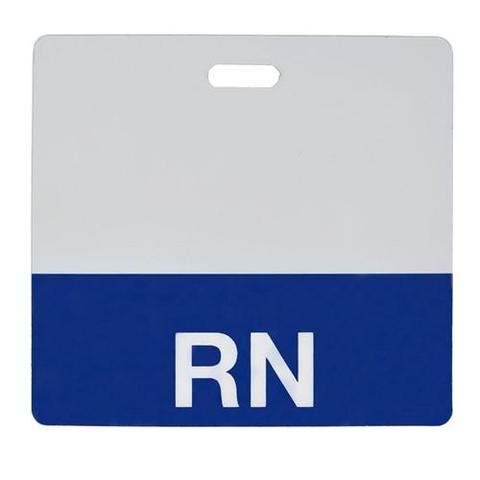 RN Badge Buddy w/Blue Border, Horizontal