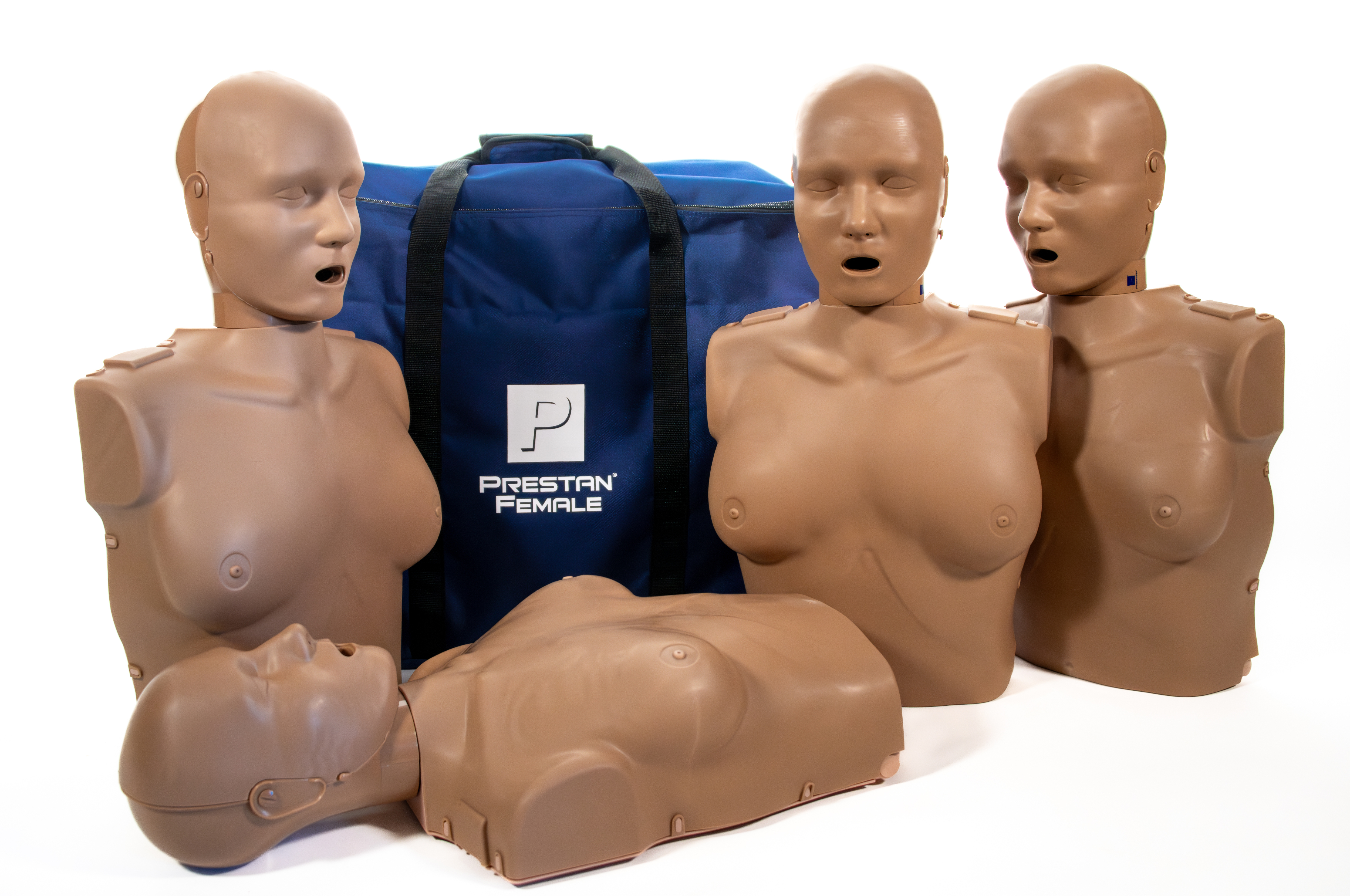 PrestanĀ® Adult Female Manikin w/CPR Feedback, Dark, 4-pack