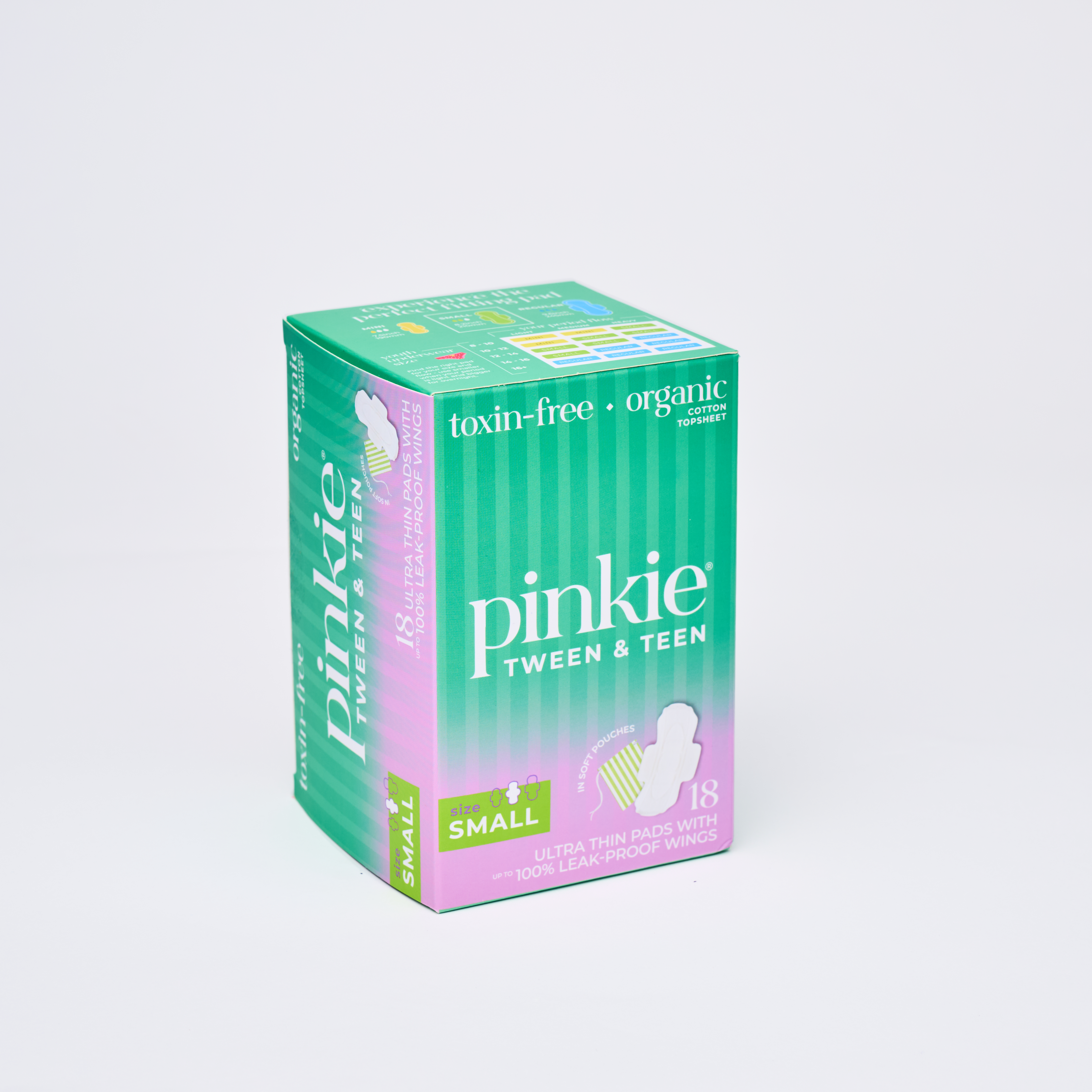 Pinkie® Teen Period Pads, Small,18/box