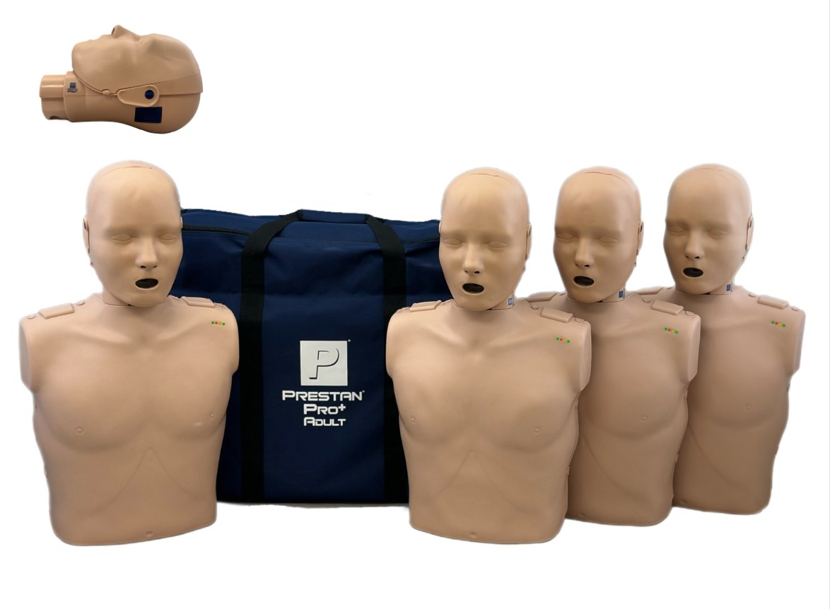 PrestanĀ® Pro+ Adult Manikin, 4/Pack, Medium Skin