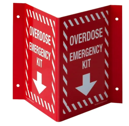 Overdose Emergency Kit Projecting Sign