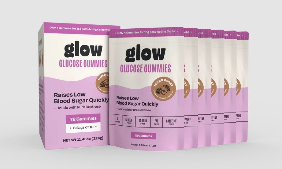 Glow Glucose Gummies, Mixed Berry, 12/bag, 6 bags/cs