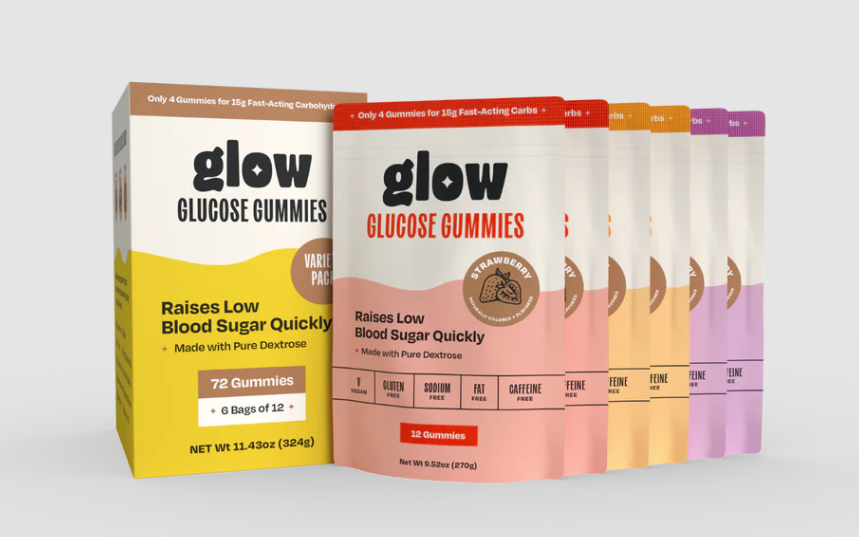 Glow Glucose Gummies, Variety Pack, 12/bag, 6 bags/cs