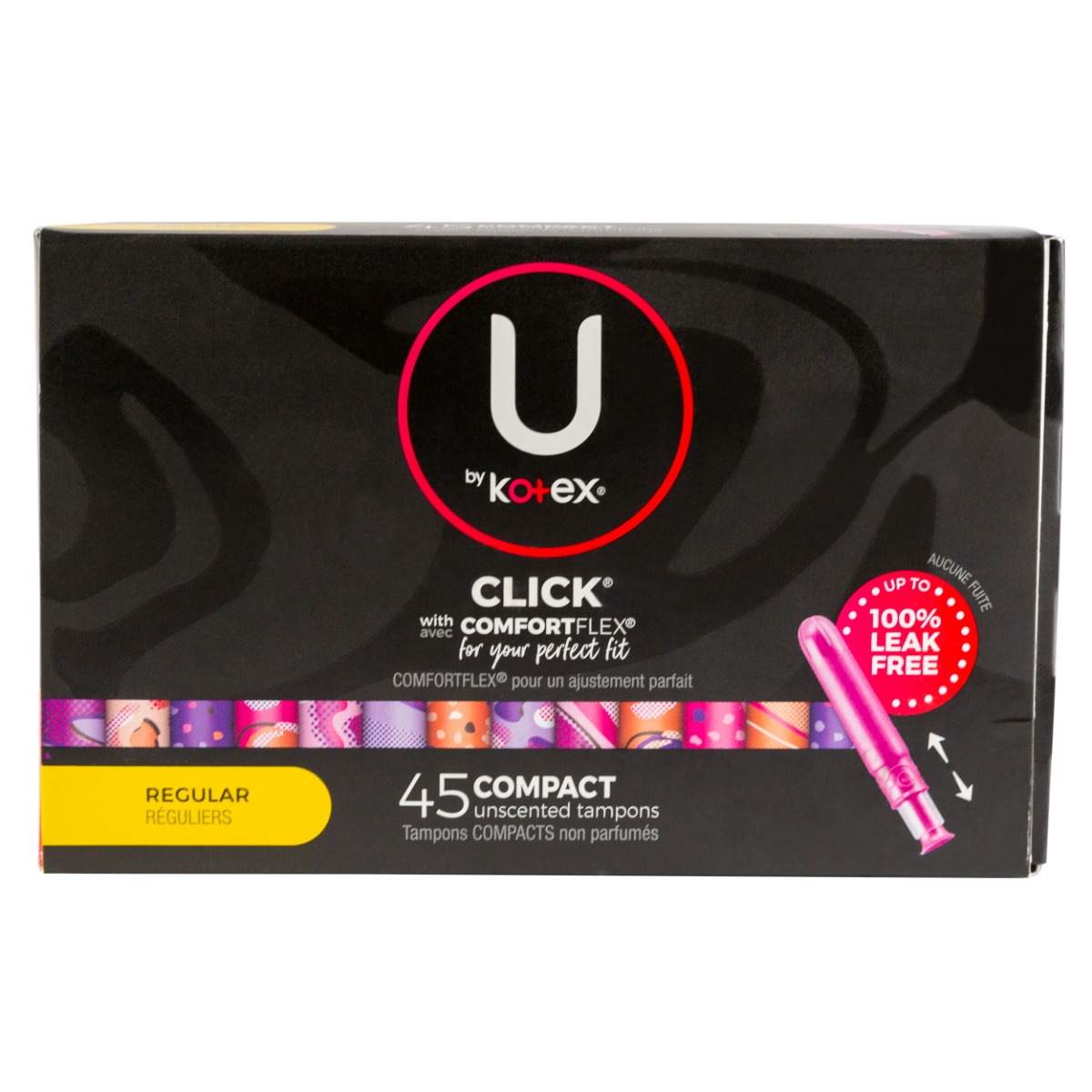 U by Kotex Click Tampons, Regular, 45/box
