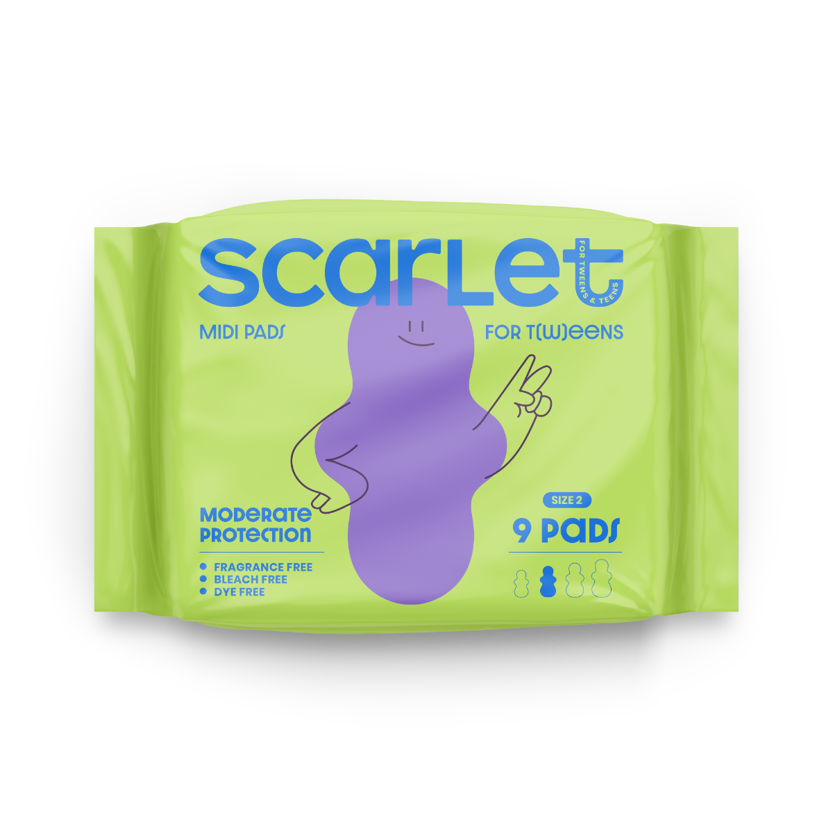 Scarlet by RedDrop Midi Pads w/Wings, Size 2, 99/pack
