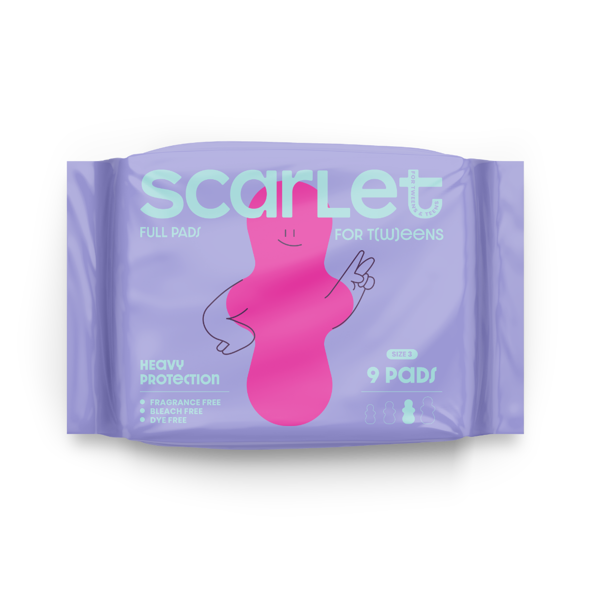 Scarlet by RedDrop Full Pads w/Wings, Size 3, 99/pack