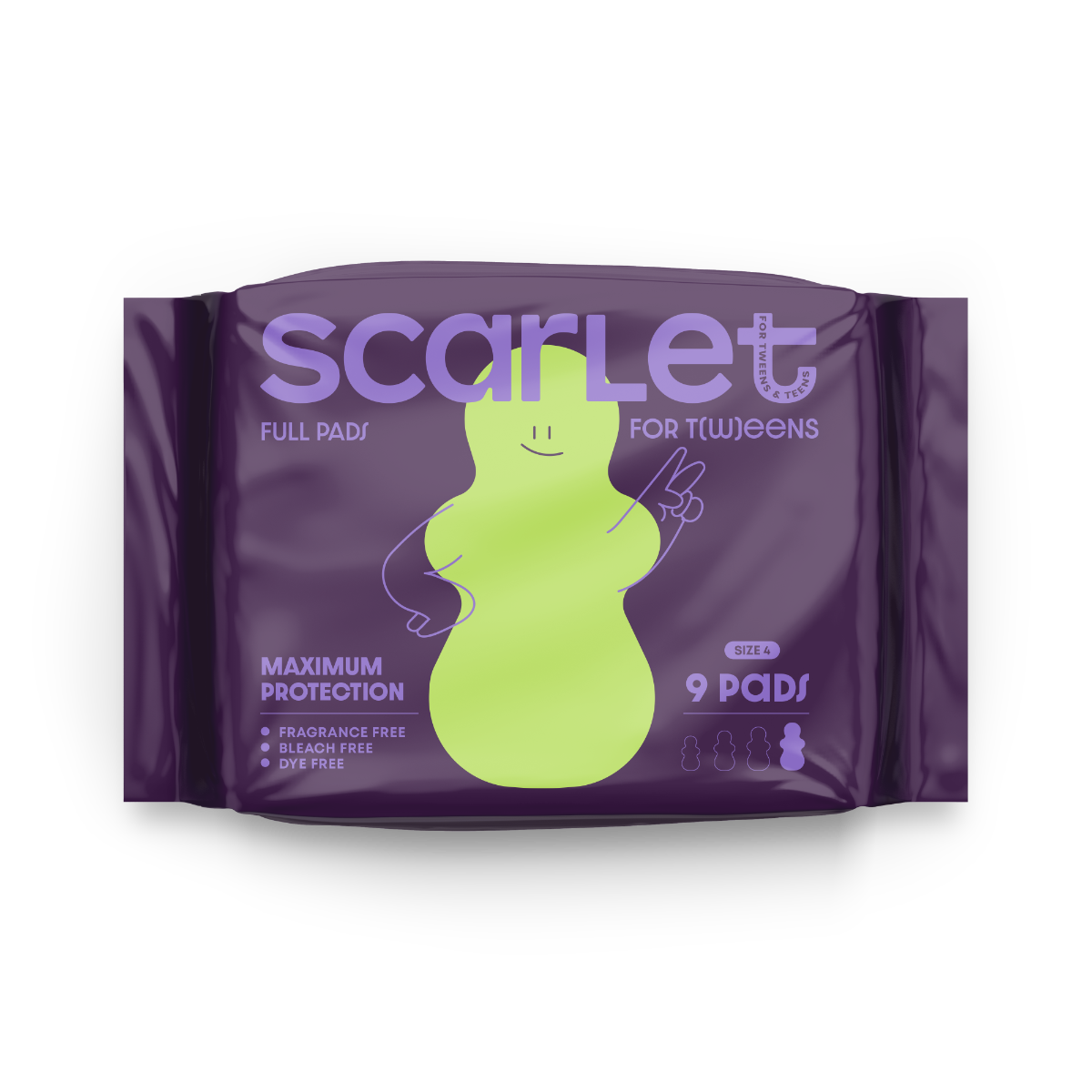 Scarlet by RedDrop Full Pads w/Wings, Size 4, 99/pack