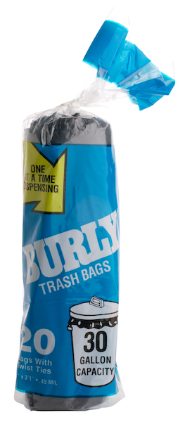 Trash Bags, 30 Gallon, 25 Bags/Roll