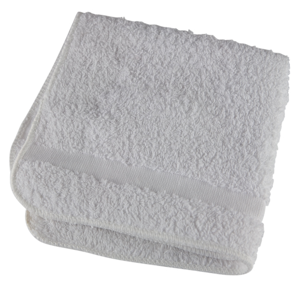 Washcloths, White, 13" x 13", 12/Pkg