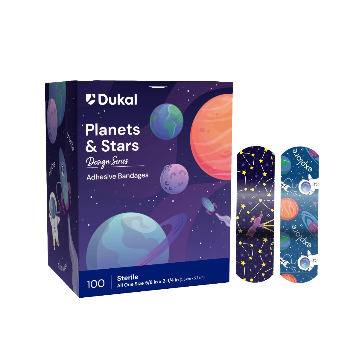 Planet & Stars Plastic Bandage Strips, 5/8" x 2-1/4", 100/Bx