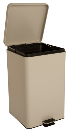 Square Step-On Waste Receptacle, 8 Gallon, Beige