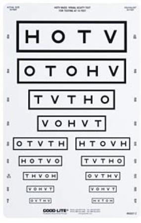 50% Rectangle HOTV Chart, 10 Foot