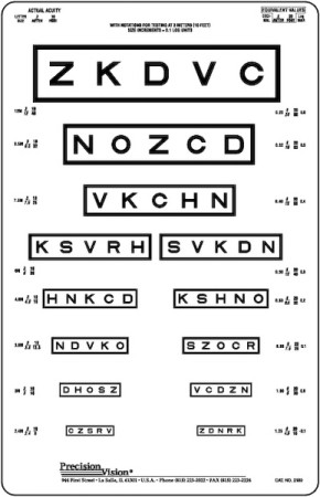 Mass VAT 50% Rectangle Sloan Letters Chart, 10 Foot