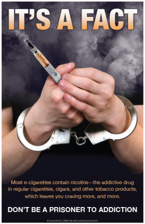 Don't Be a Prisoner To Addiction Vaping Poster, 11" x 17"