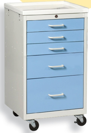 Slate Blue 5 Drawer Key Lock Mini Cart