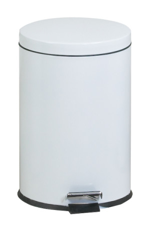 Round Step-On 5 Gallon Waste Receptacle, White