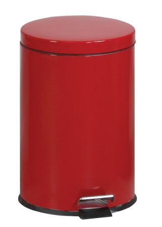 Round Step-On 5 Gallon Waste Receptacle, Red