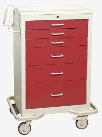 Red 6-Drawer Treatment/Procedure Cart