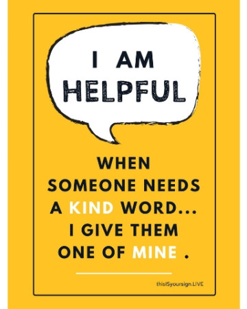 I Am Helpful Poster, 11" x 17", Laminated