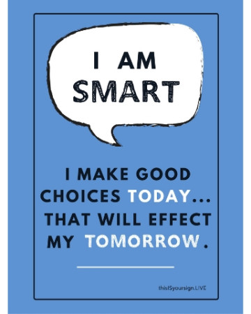 I Am Smart Poster, 11" x 17", Laminated
