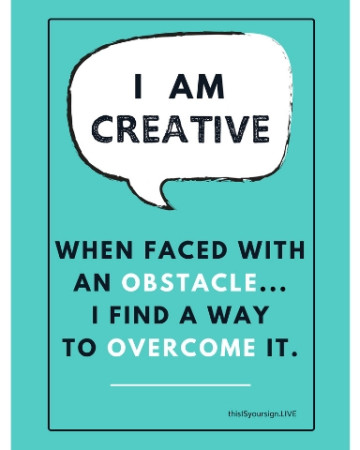 I Am Creative Poster, 11" x 17", Laminated
