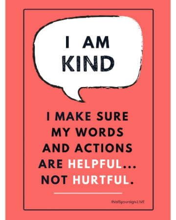 I Am Kind Poster, 11" x 17", Laminated