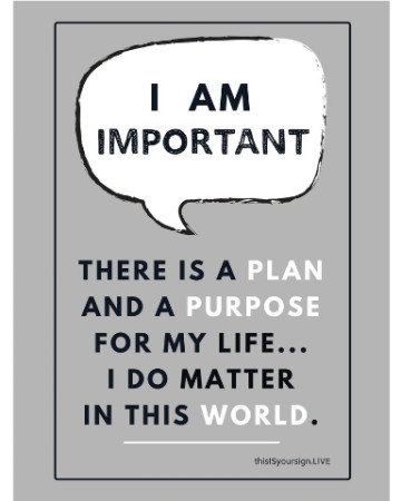 I Am Important Poster, 11" x 17", Laminated