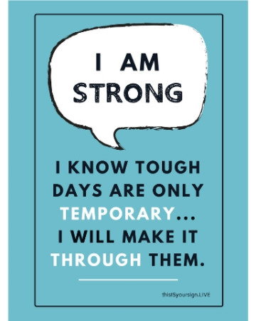 I Am Strong Poster, 11" x 17", Laminated