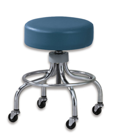 Chrome Base Space Blue Stool w/o Backrest (18"-24")