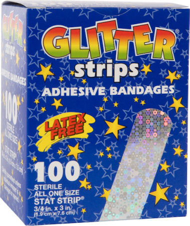 3/4" x 3" Glitter Plastic Bandages 100/Box