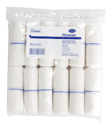 Flexicon Non-Sterile 4" x 4.1 Yds Elastic Gauze, 12/Bag