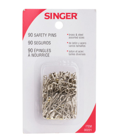 Assorted Safety Pins, 90/Pkg