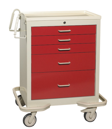 Red 5-Drawer Treatment/Procedure Cart
