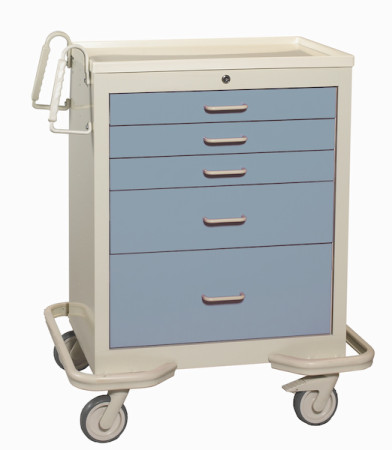 Blue Gray 5-Drawer Treatment/Procedure Cart